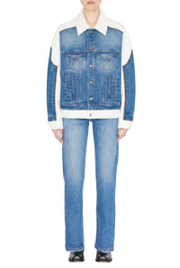 Unisex printed denim jacket - Vintage Blue & White