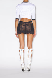 Jupe courte JPG x Shayne Oliver en dentelle - Black