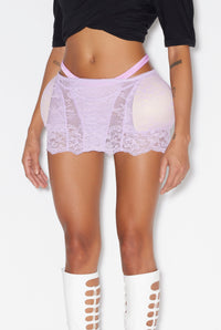 Jupe courte JPG x Shayne Oliver en dentelle - Lilac