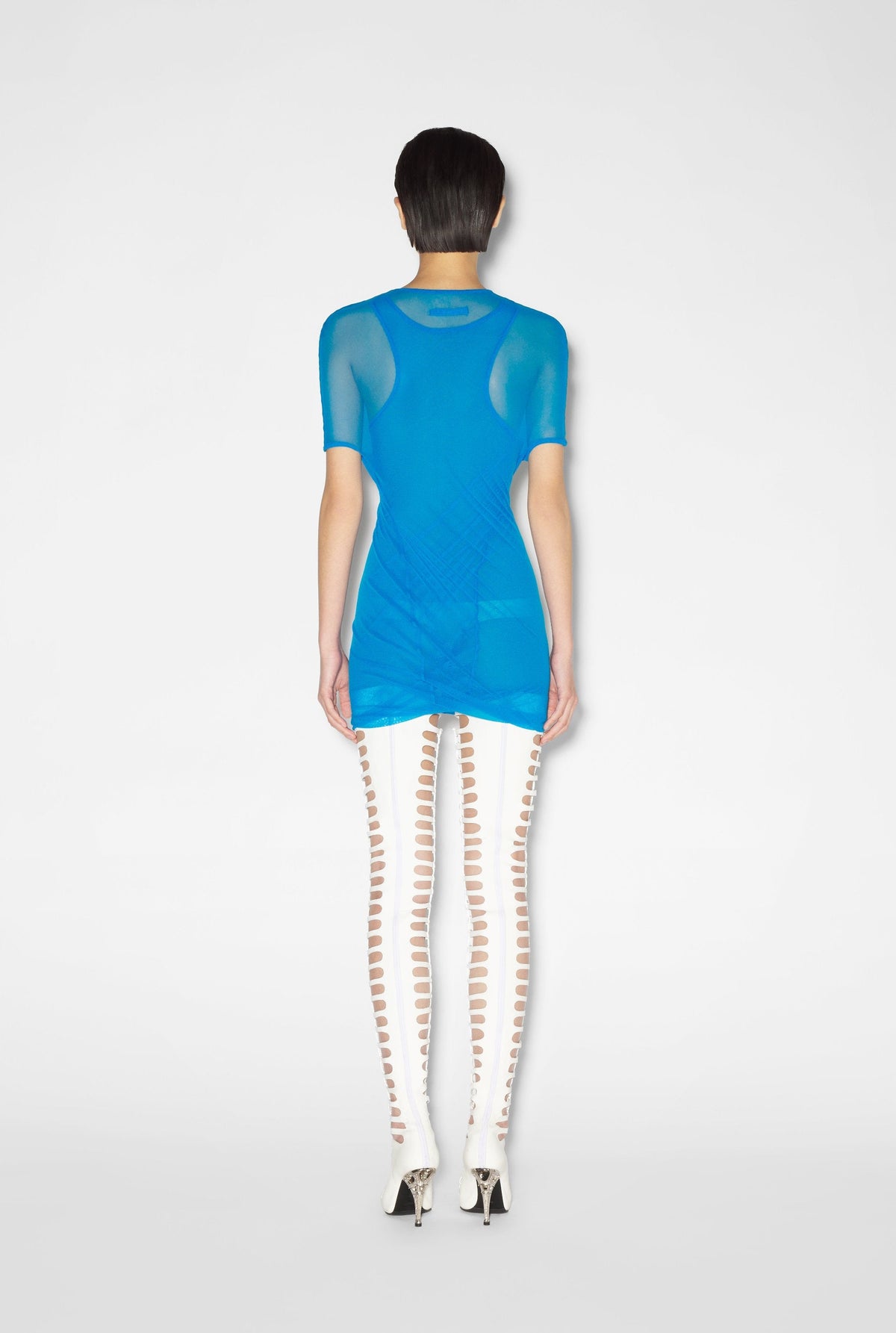 Robe multi porté JPG x Shayne Oliver en tulle - Ibiza Blue & Black