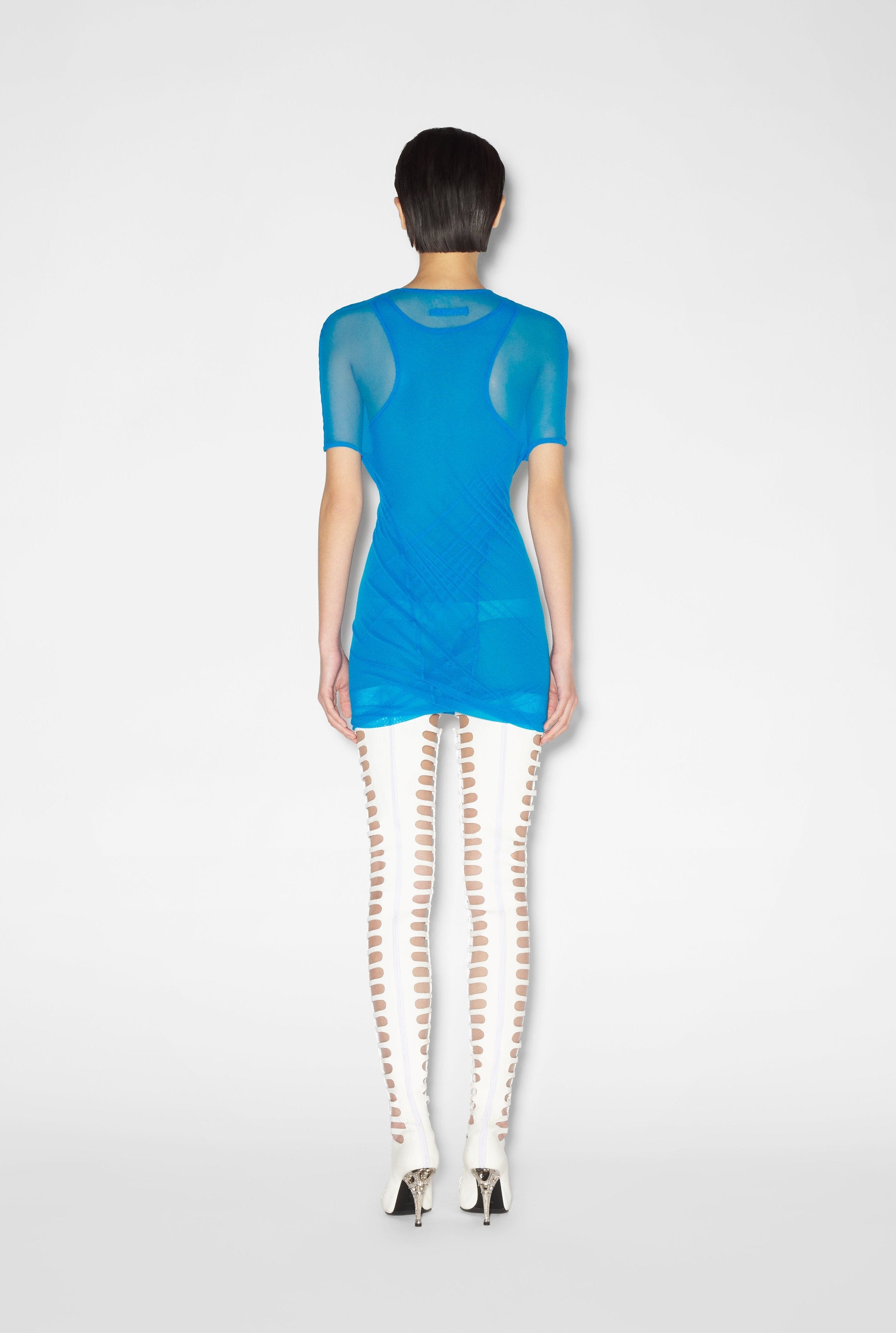 Robe multi porté JPG x Shayne Oliver en tulle - Ibiza Blue & Black