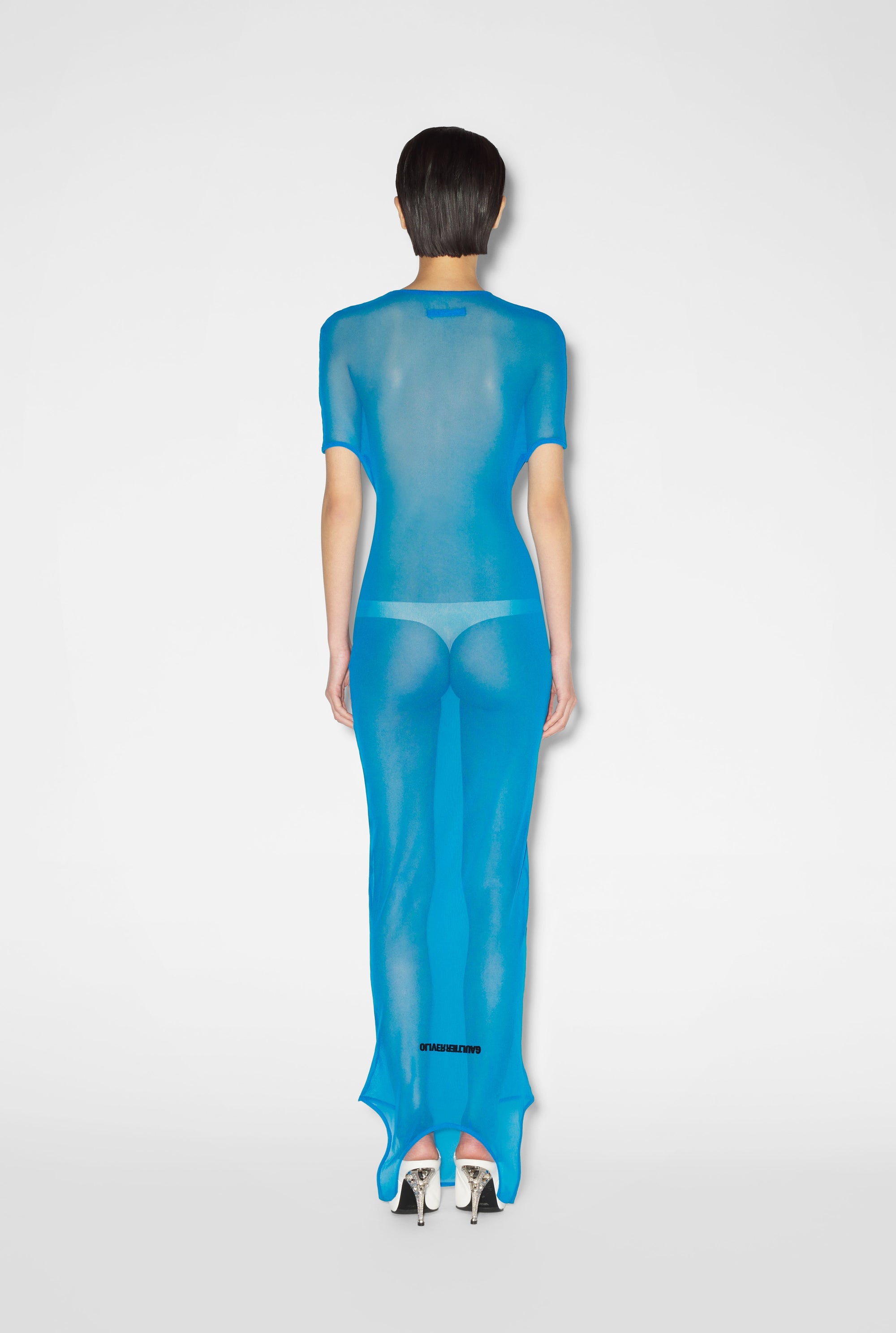 Robe multi porté JPG x Shayne Oliver en tulle - Ibiza Blue & Black