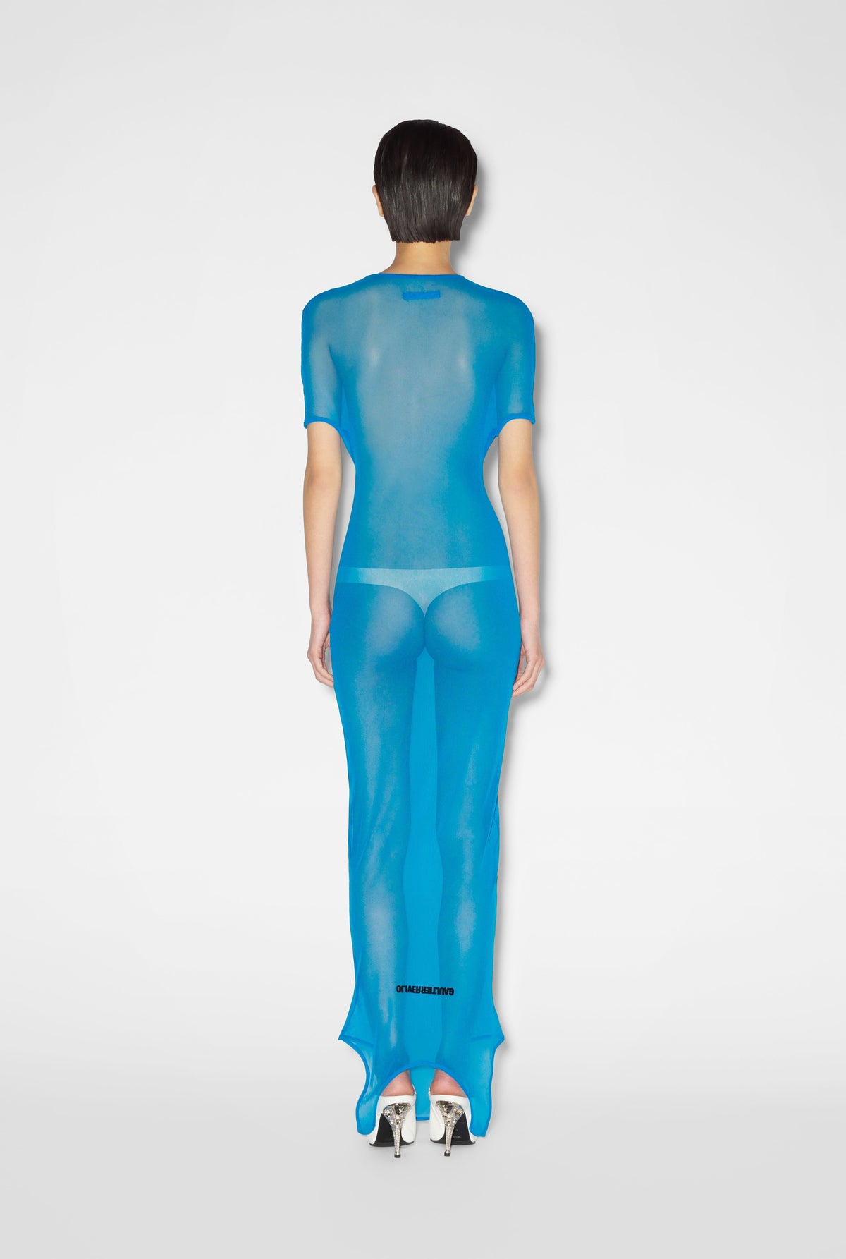 Robe multi porté JPG x Shayne Oliver en tulle - Ibiza Blue & Black