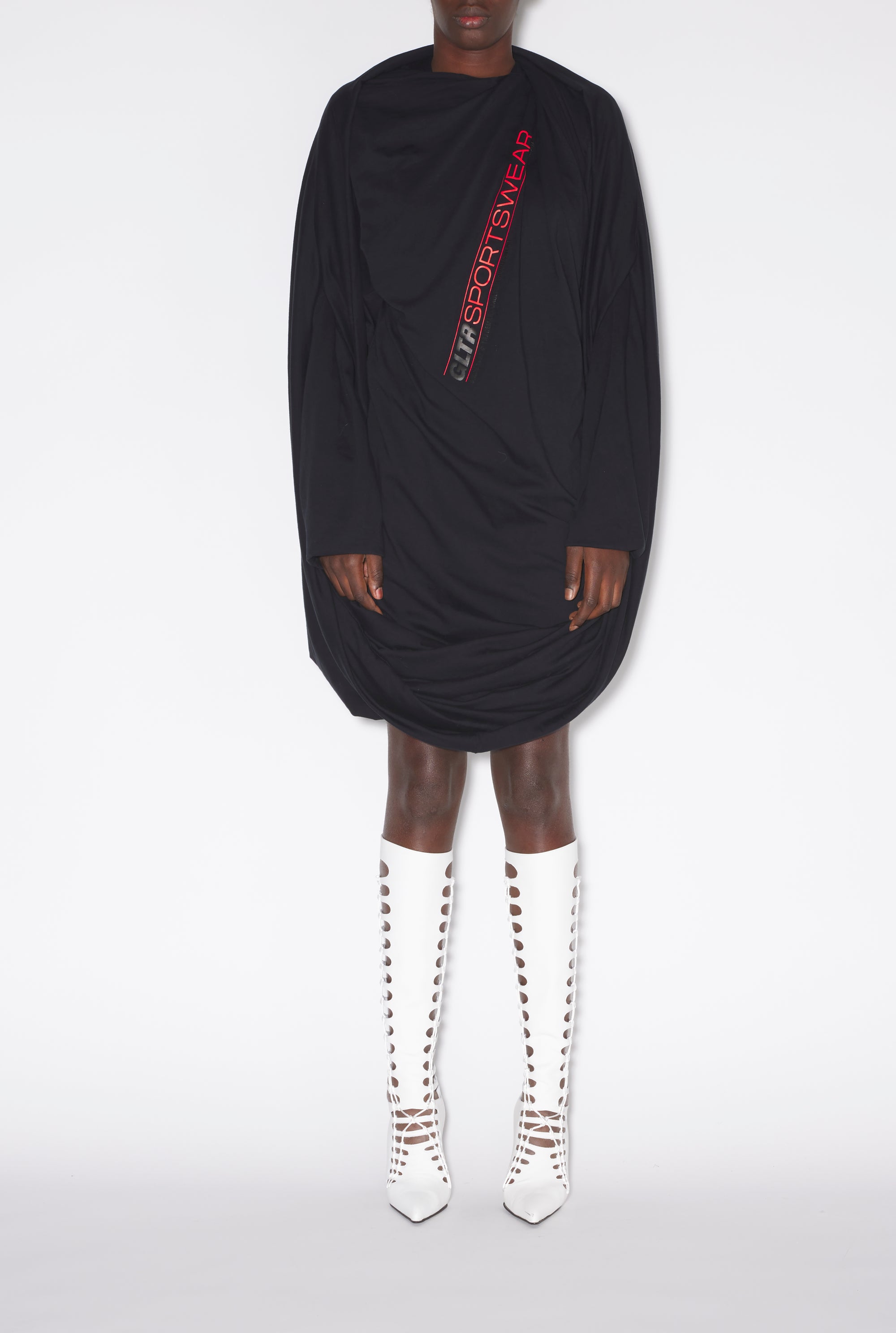 Robe torsadée en coton - Faded Black
