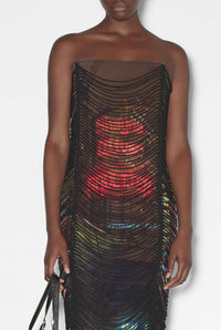 Robe longue JPG x Shayne Oliver imprimée - Brown & Green & Blue