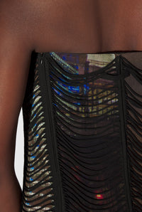 Robe longue JPG x Shayne Oliver imprimée - Brown & Green & Blue