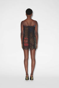 Robe courte JPG x Shayne Oliver imprimée - Brown & Green & Blue