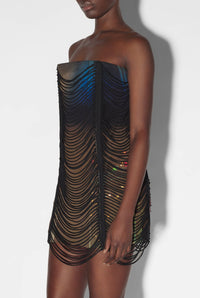 Robe courte JPG x Shayne Oliver imprimée - Brown & Green & Blue