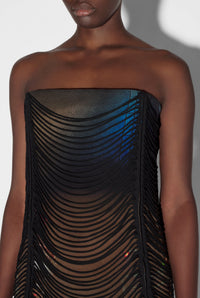 Robe courte JPG x Shayne Oliver imprimée - Brown & Green & Blue