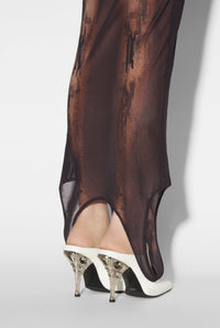 Robe JPG x Shayne Oliver imprimée en tulle - Dark Nude & Black
