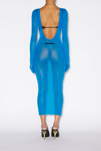 Robe JPG x Shayne Oliver en tulle - Ibiza Blue & Black