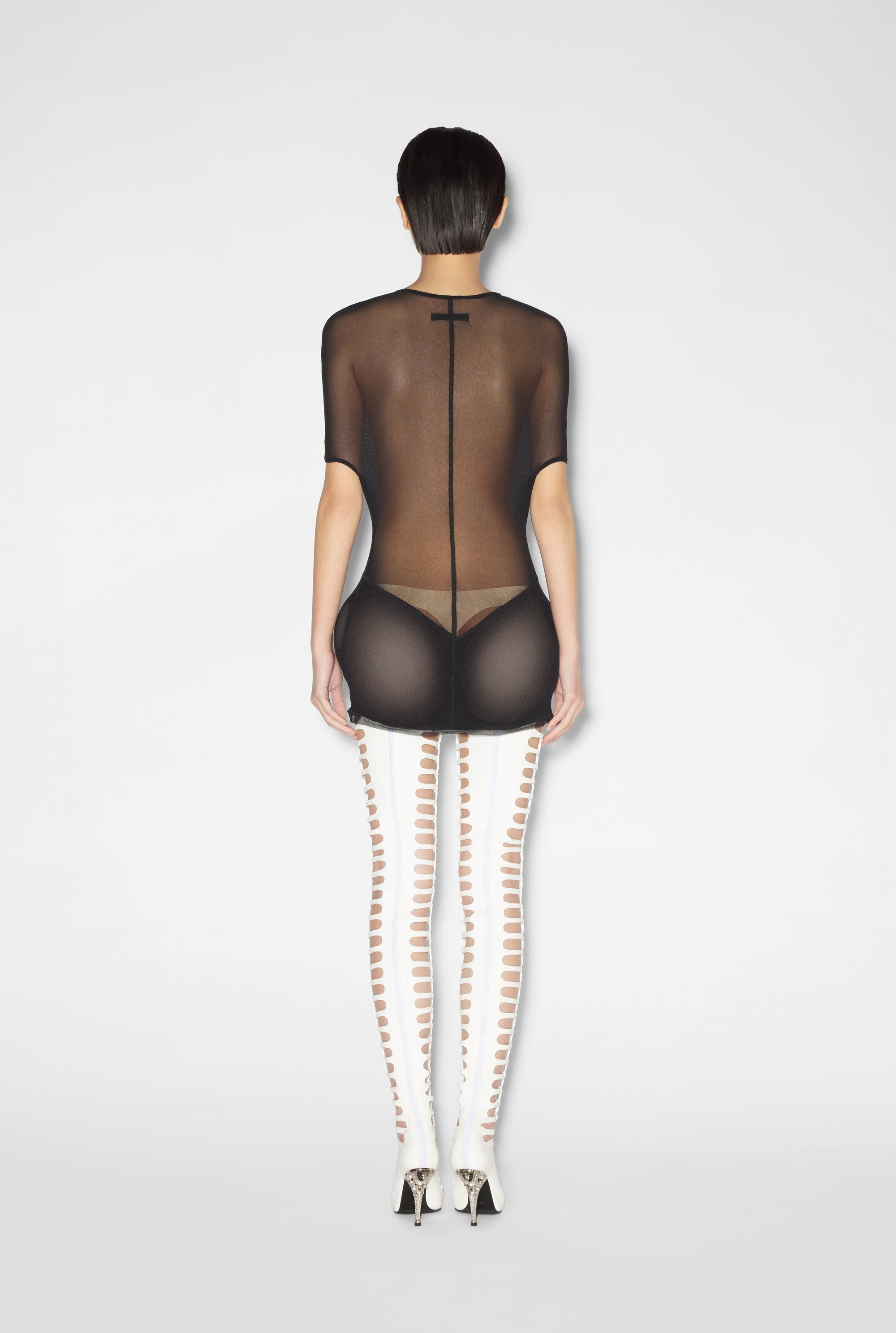 Robe courte JPG x Shayne Oliver en tulle - Black