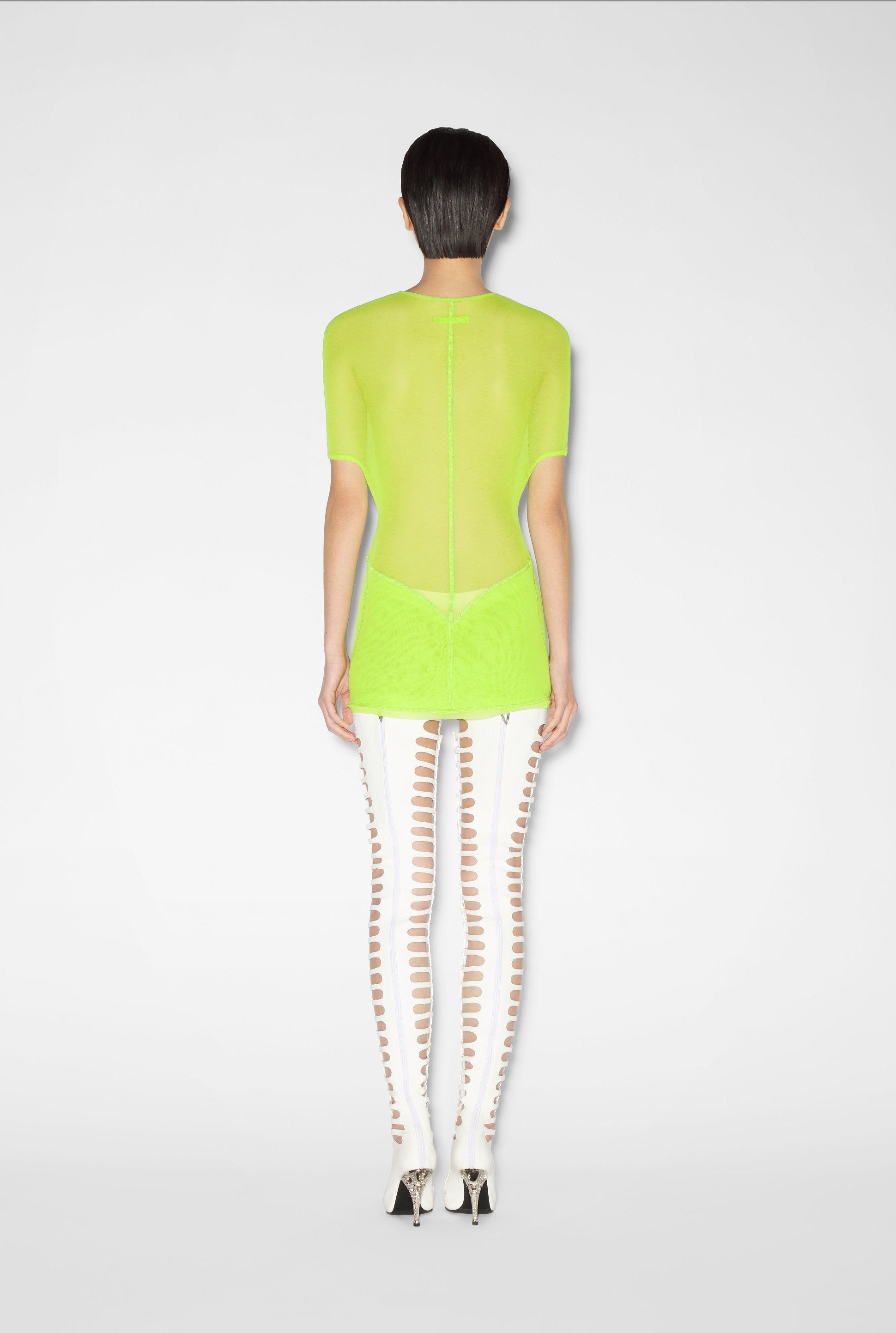Robe courte JPG x Shayne Oliver en tulle - Lime