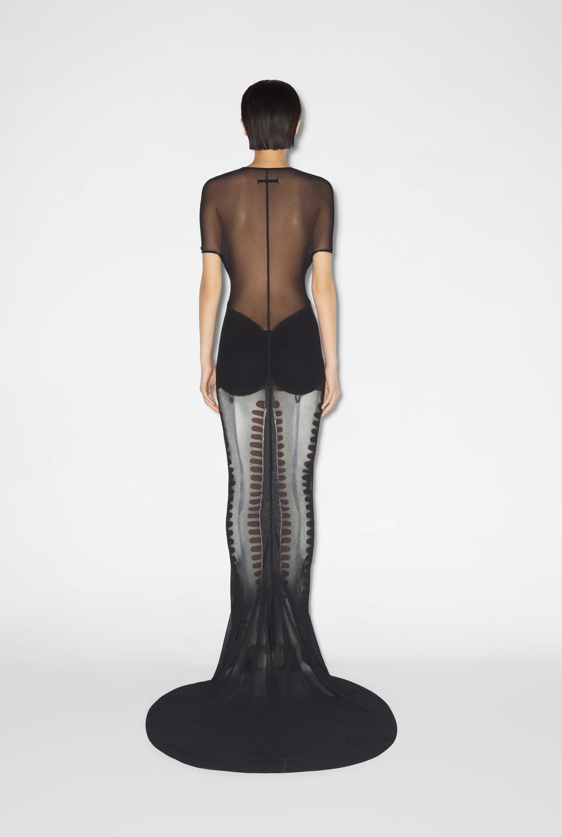Robe longue JPG x Shayne Oliver en tulle - Black