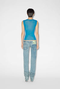 Débardeur JPG x Shayne Oliver en tulle - Ibiza Blue & Black