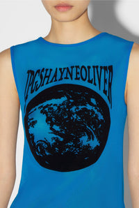 Débardeur JPG x Shayne Oliver en tulle - Ibiza Blue & Black