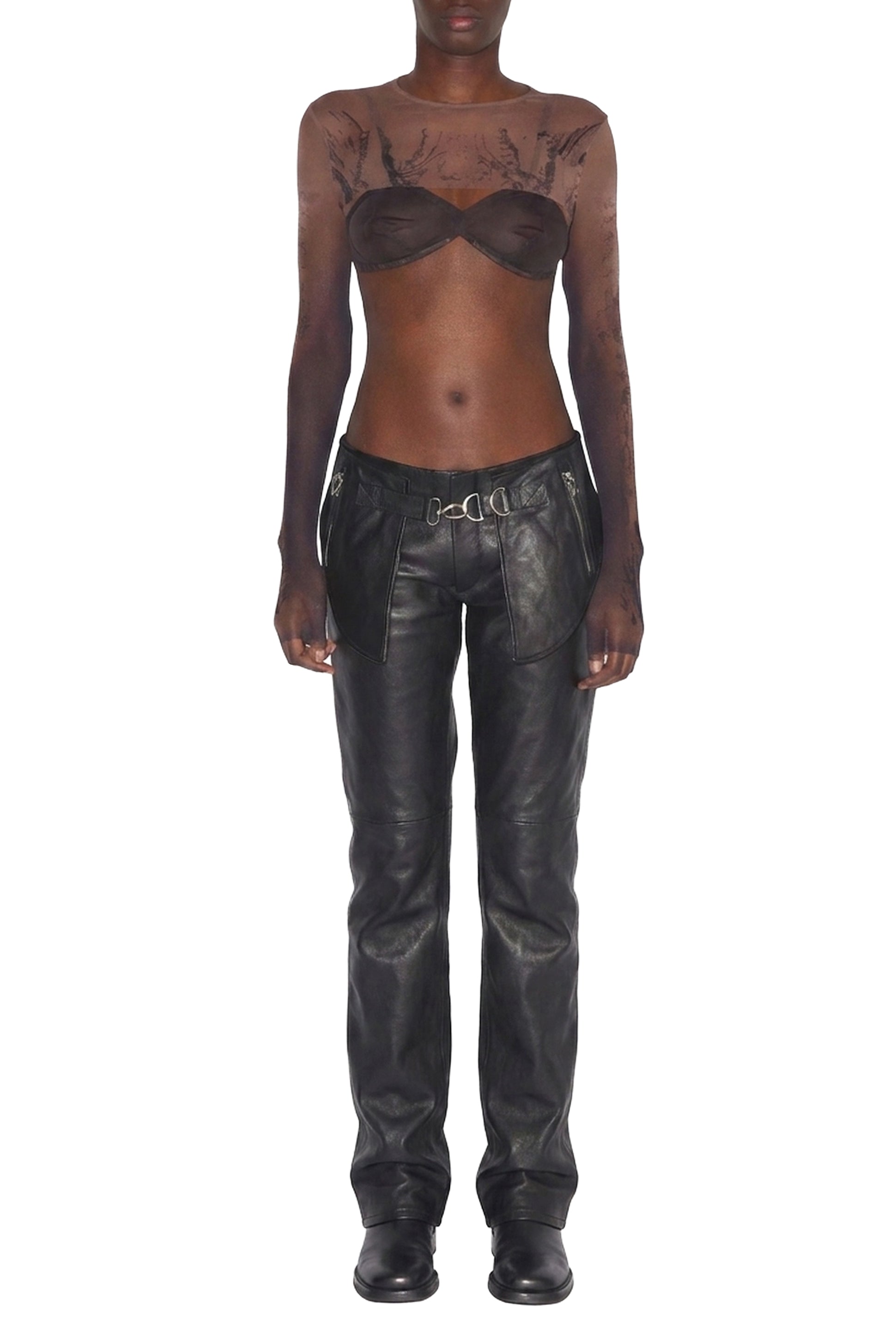 JPG x Shayne Oliver Body Print Unisex Short T-Shirt - Dark Nude & Black