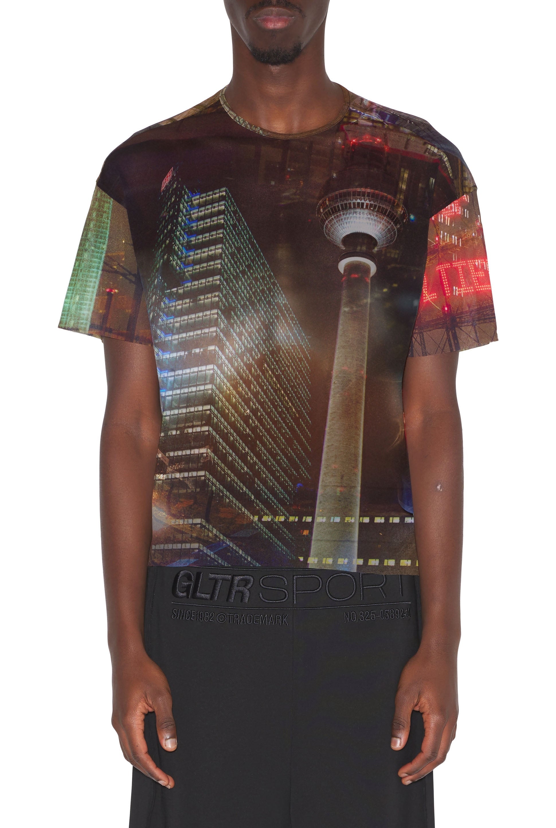 T-shirt JPG x Shayne Oliver en tulle - Brown & Green & Blue