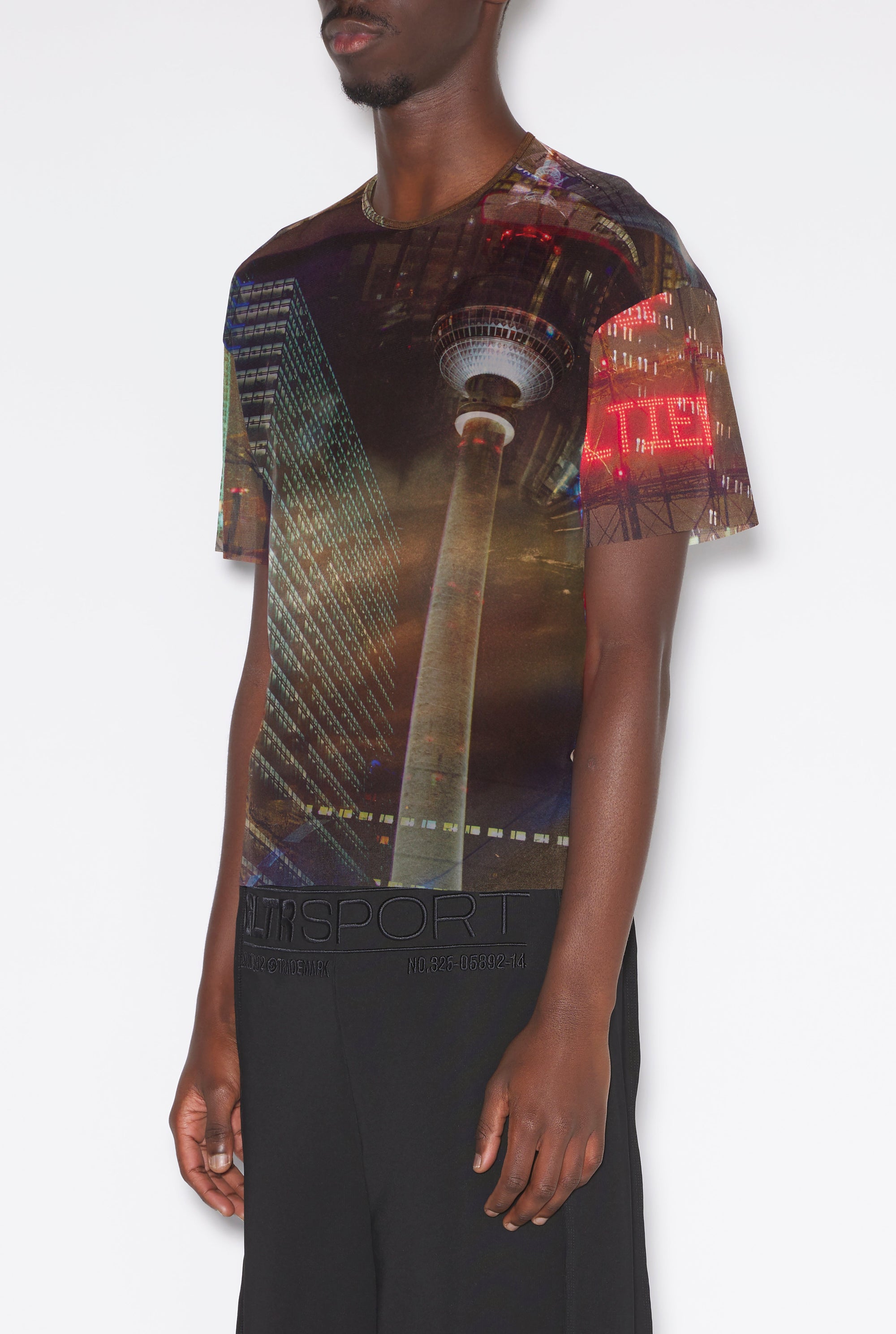 T-shirt JPG x Shayne Oliver en tulle - Brown & Green & Blue