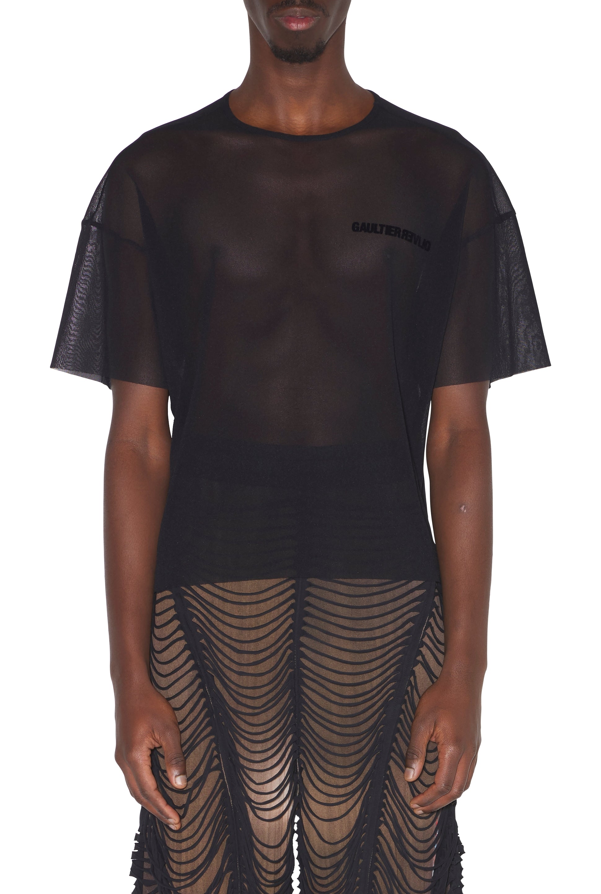 T-shirt JPG x Shayne Oliver oversize floqué Earth - Black & Black