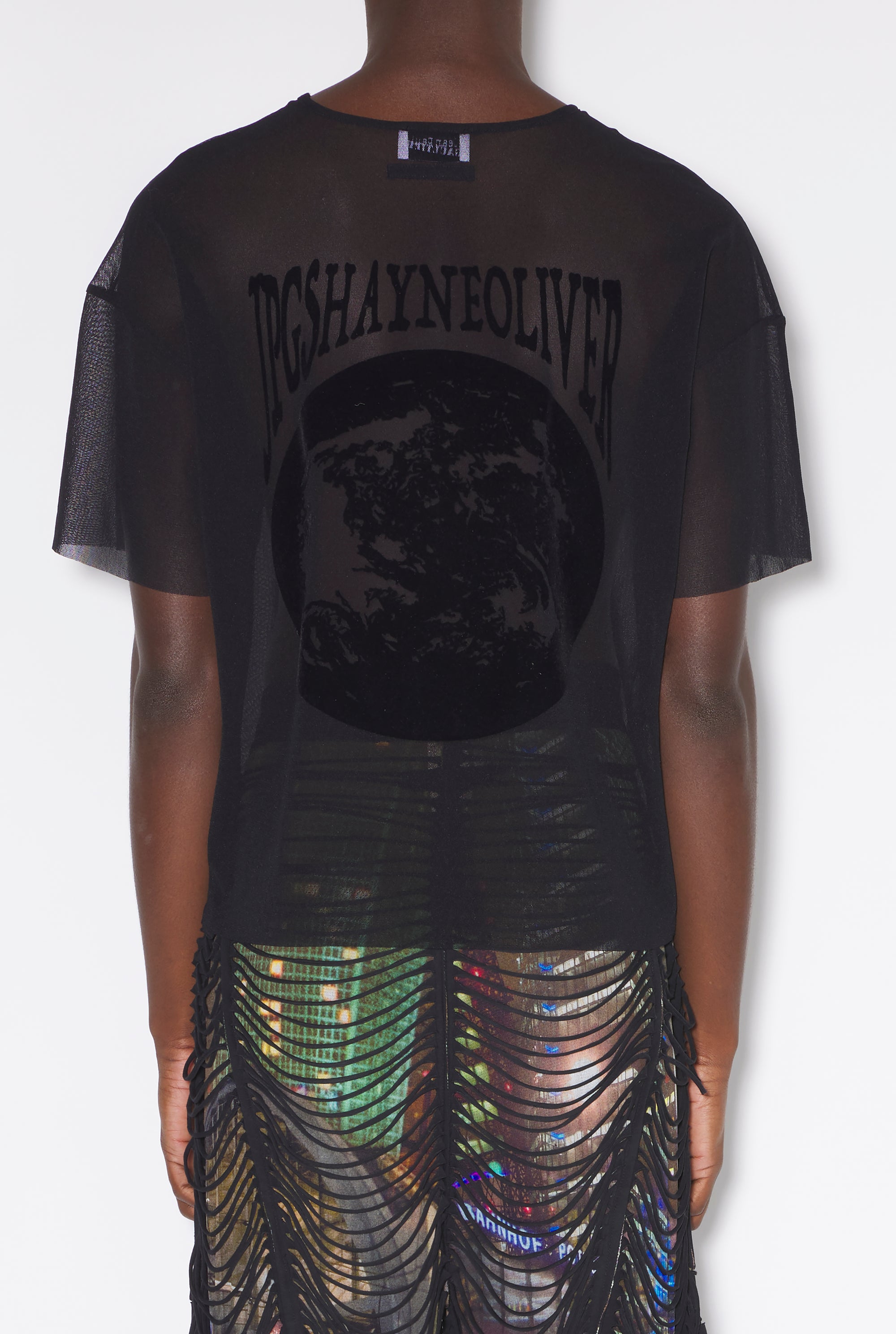 T-shirt JPG x Shayne Oliver oversize floqué Earth - Black & Black