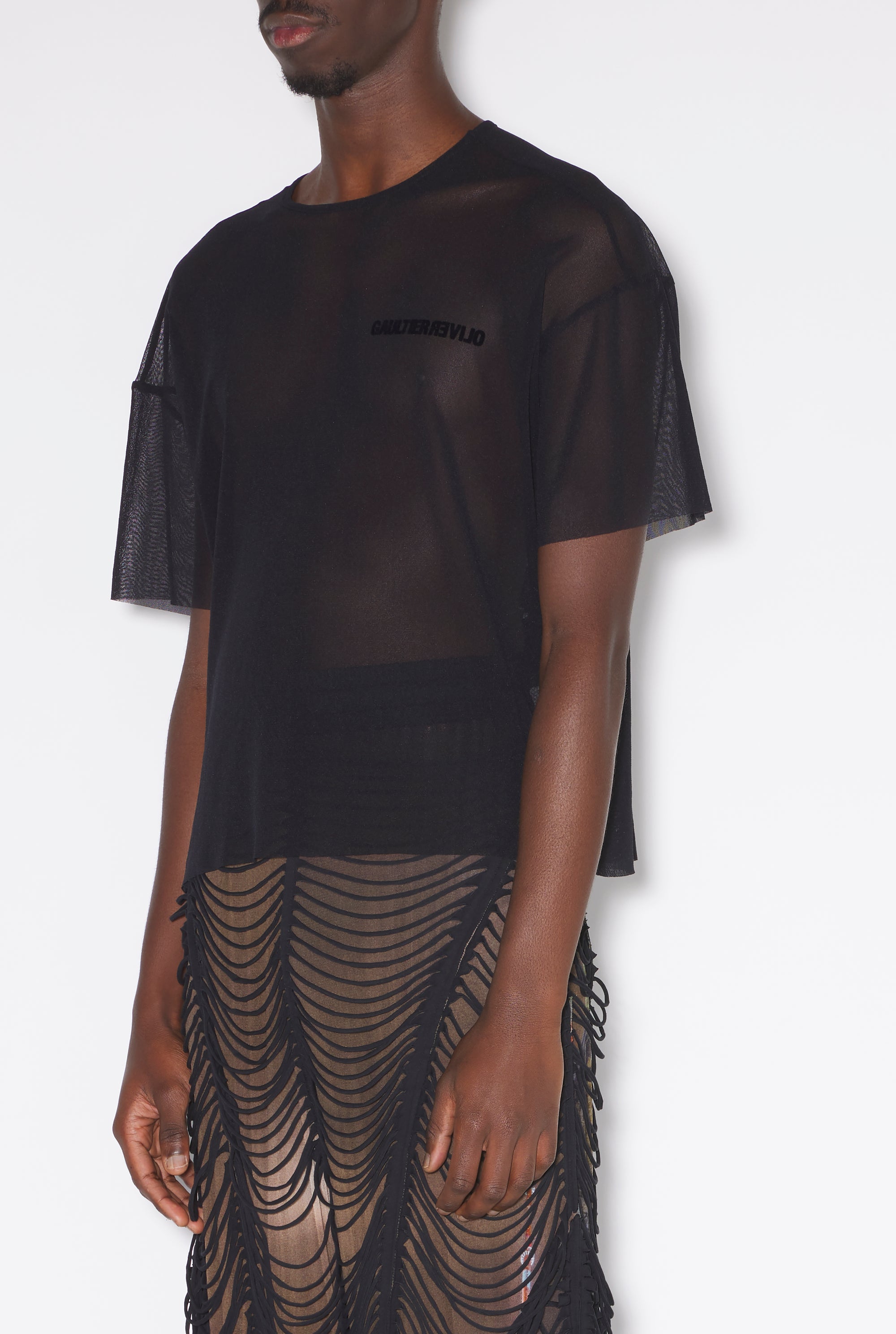 T-shirt JPG x Shayne Oliver oversize floqué Earth - Black & Black