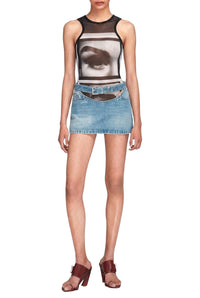 Body imprimé en tulle - Black & Grey & White
