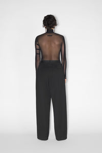 Long-sleeved tulle bodysuit - Black & Black