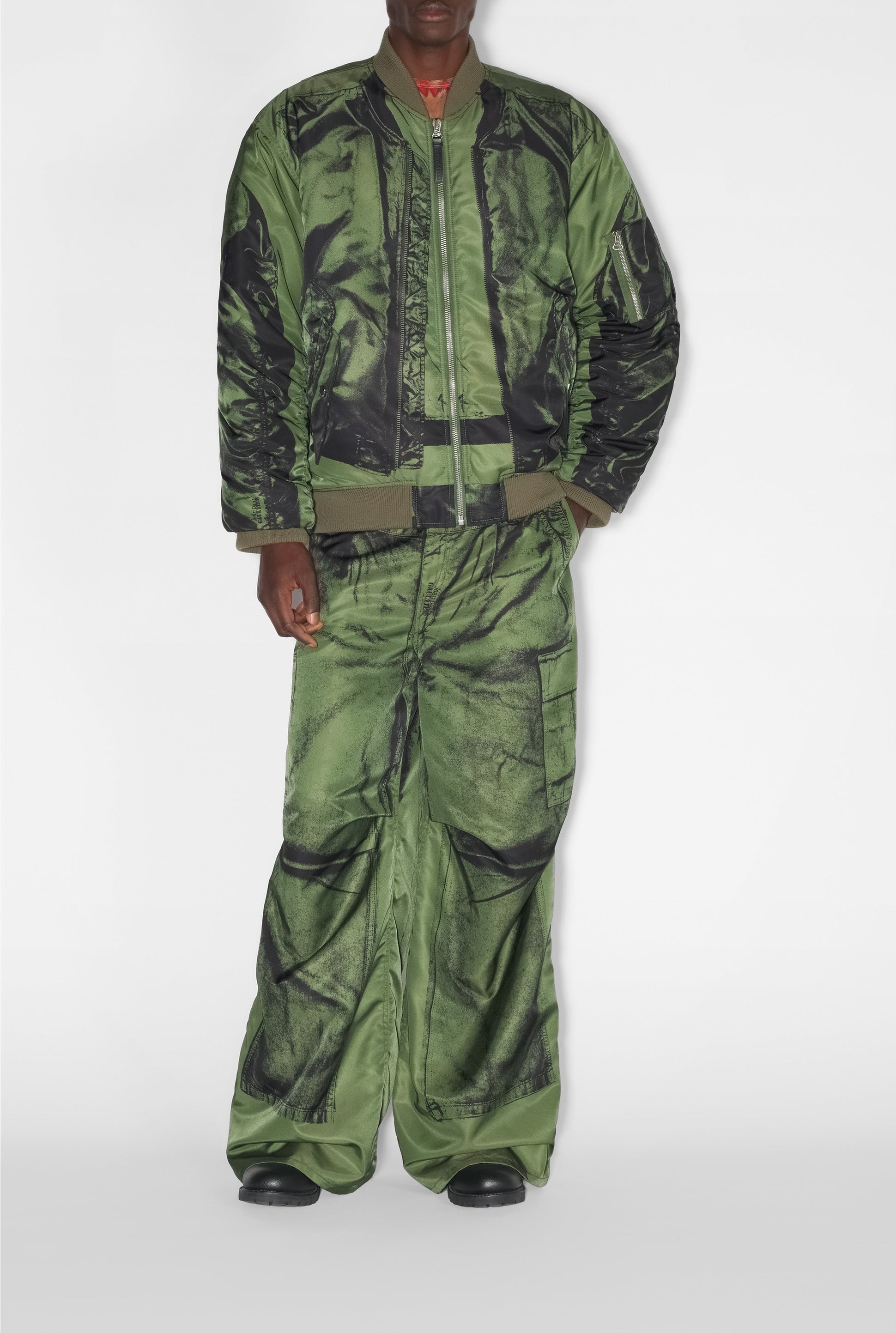 Bomber imprimé à poches - Khaki & Black