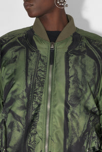 Bomber imprimé à poches - Khaki & Black