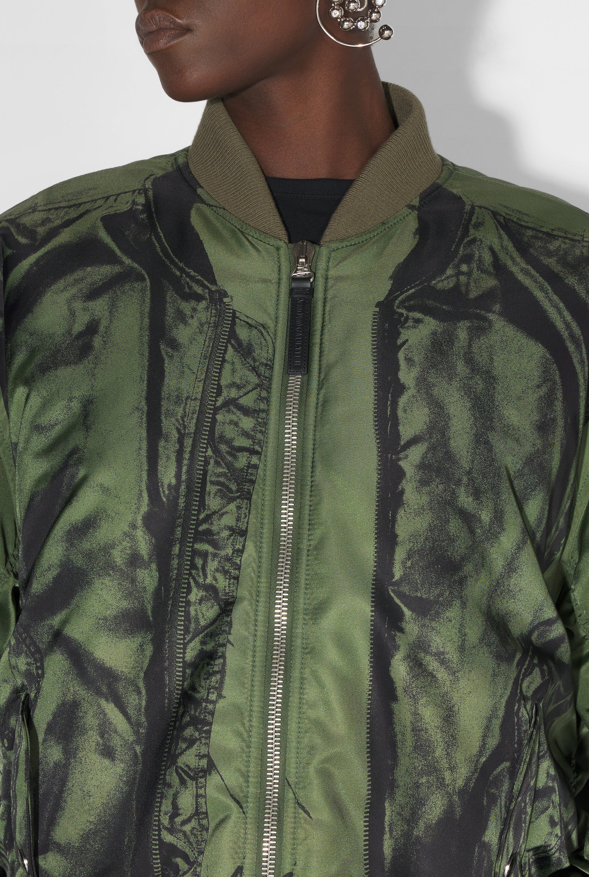 Bomber imprimé à poches - Khaki & Black