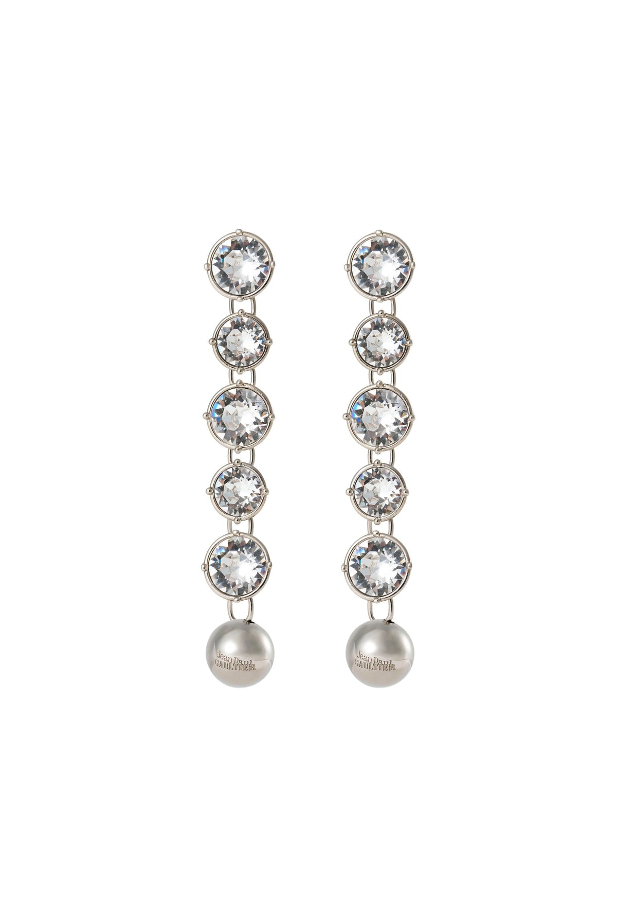 Long Diamond Earrings - Silver