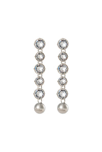 Boucles d'oreilles longues Diamant - Silver