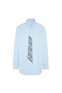 Chemise imprimée avec cravate - Baby Blue & Black