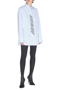 Chemise imprimée avec cravate - Baby Blue & Black