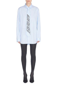 Printed shirt with tie - Baby Blue & Black