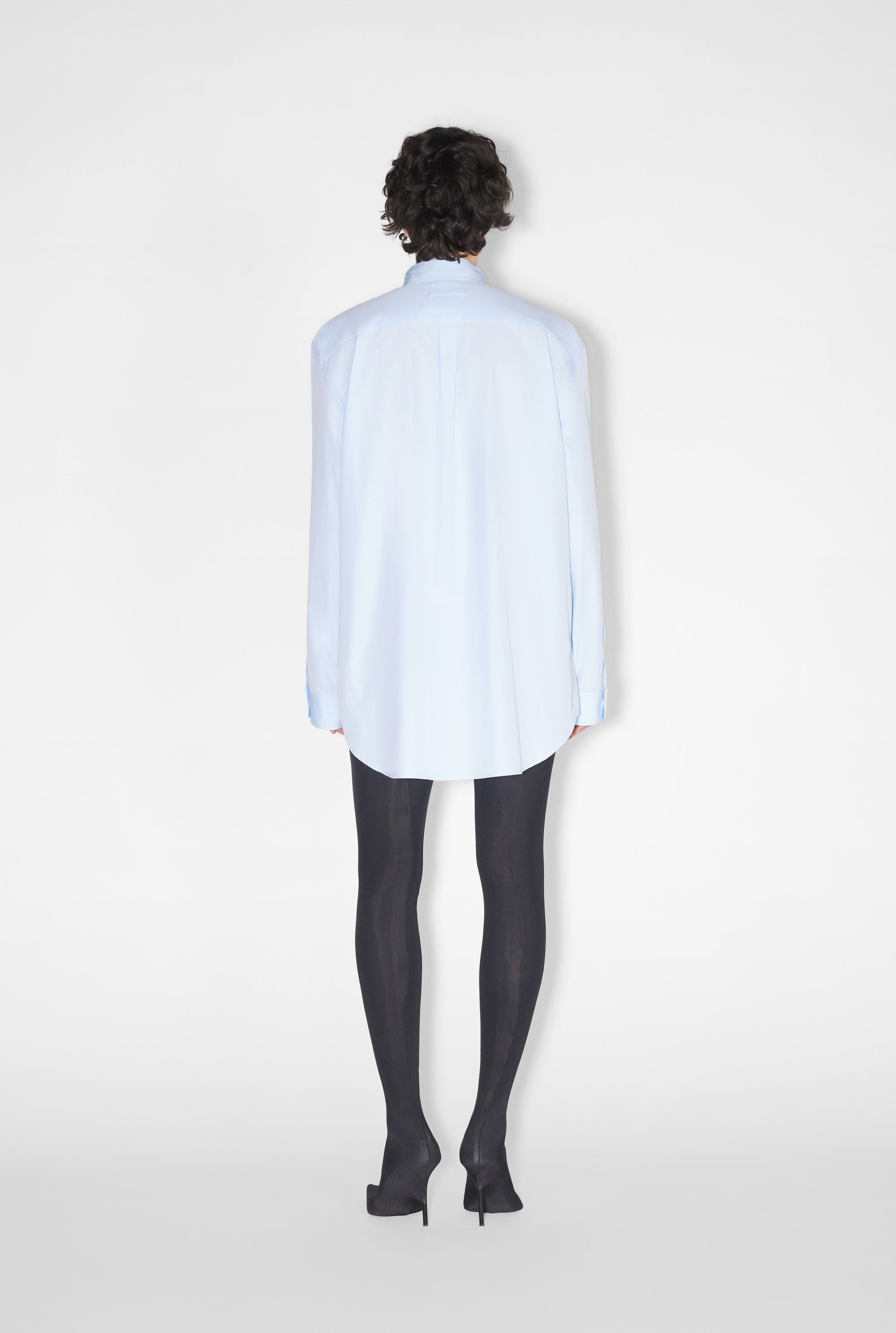Chemise imprimée avec cravate - Baby Blue & Black