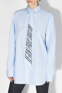 Chemise imprimée avec cravate - Baby Blue & Black