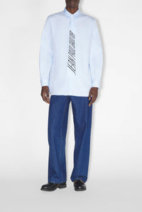 Chemise imprimée avec cravate - Baby Blue & Black