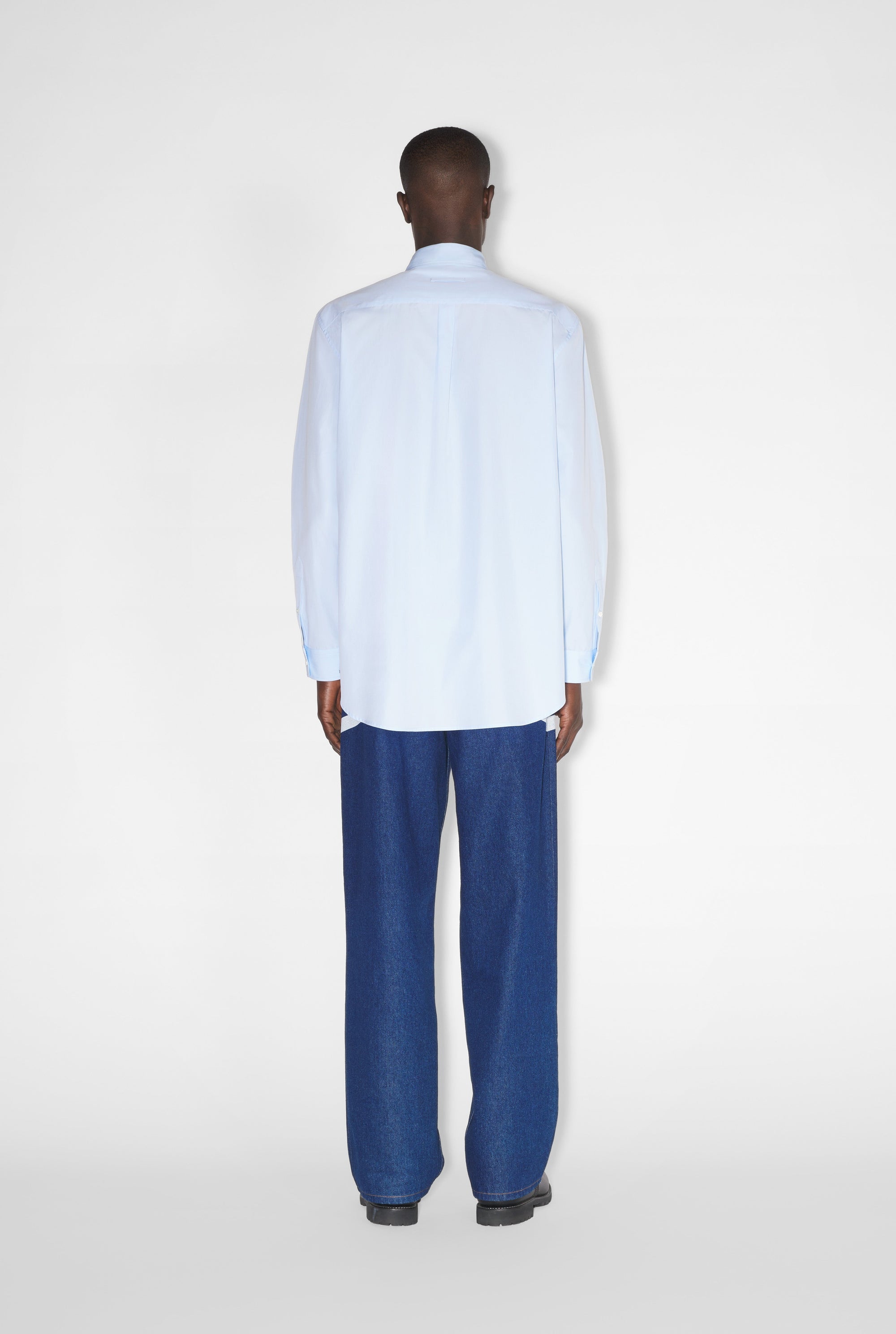 Chemise imprimée avec cravate - Baby Blue & Black