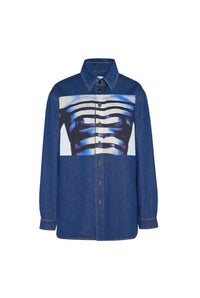 Chemise marinière imprimée en denim - Indigo & Light Blue