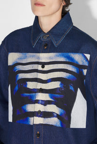 Chemise marinière imprimée en denim - Indigo & Light Blue