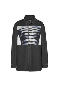 Chemise marinière en denim - Vintage Black & White