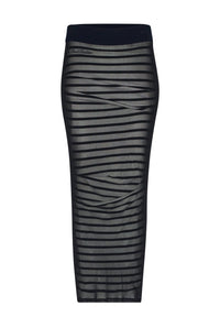 Jupe tube marinière - Navy & White & Black