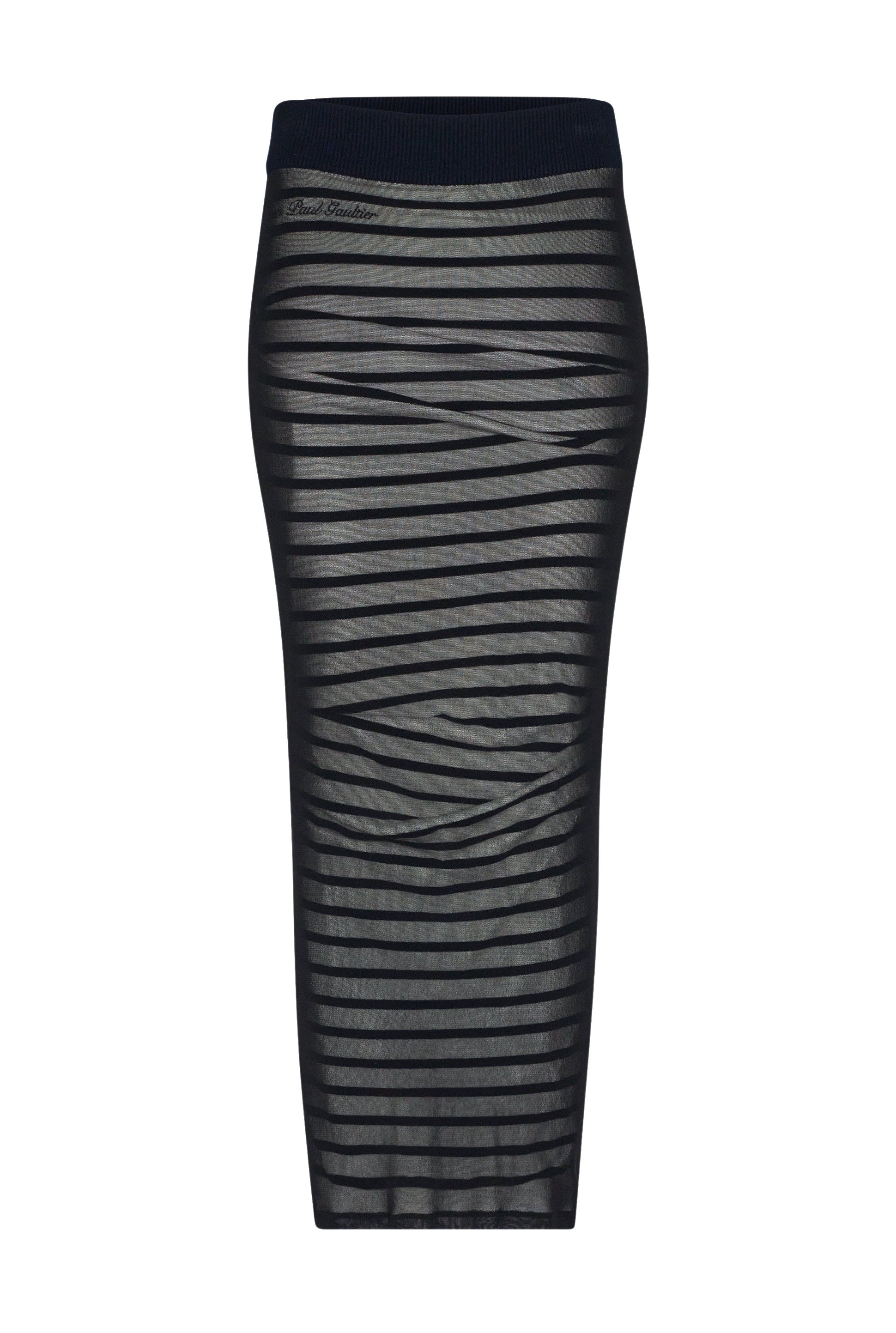 Jupe tube marinière - Navy & White & Black