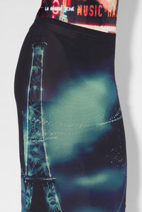 Jupe imprimée en tulle - Navy & Lightblue
