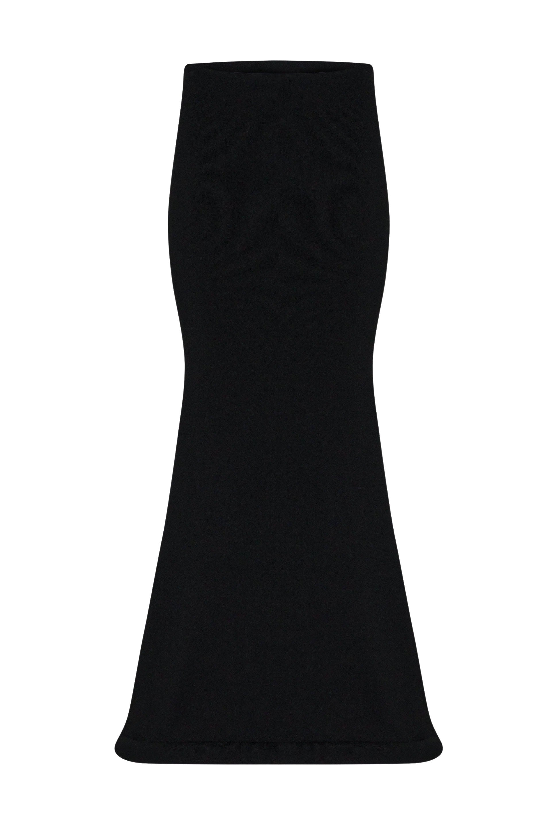 Jupe longue en maille - Black