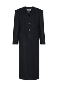 Manteau long en laine - Black & Black