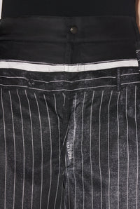 Pantalon à rayures imprimé en satin - Black & White