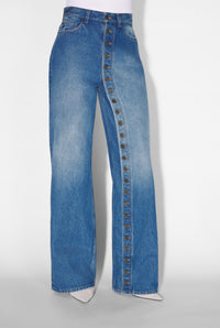 Pantalon boutonné en denim - Vintage Blue